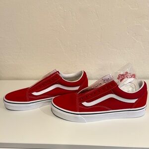 New Vans Red and White Old Skool Sneakers Women - 9/Men - 7.5